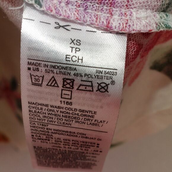 Old Navy Tank Top White Crop Flowy Ruffle Strap Floral Tropical Beach Women's XS - Picture 5 of 7